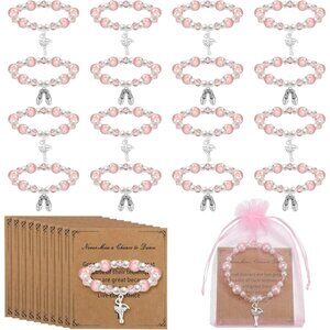 Sparkle Pink Dance Bracelets Gift Set – 16 Lovely Bracelets for Every Occasion